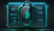 Protection concept. Shield with padlock on dark background. 3d illustration